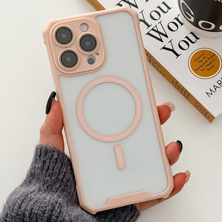 For iPhone 15 Pro Colorful Two-Color Lens Film MagSafe Magnetic Horn Acrylic+TPU Case(Pink) - HoMEdemic™ 