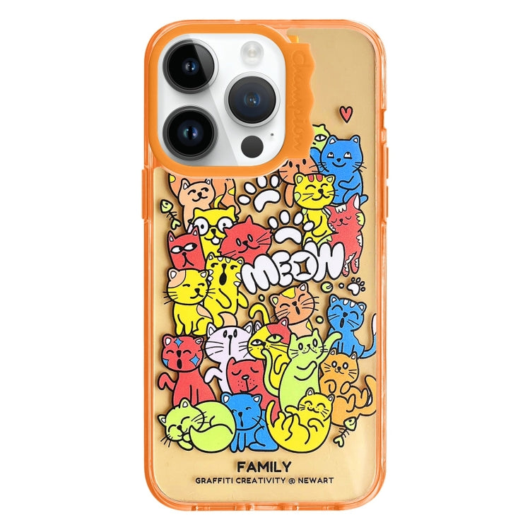 For iPhone 15 Pro Colorful Wave Circle Creative Pattern Phone Case(Orange Animals) - HoMEdemic™ 