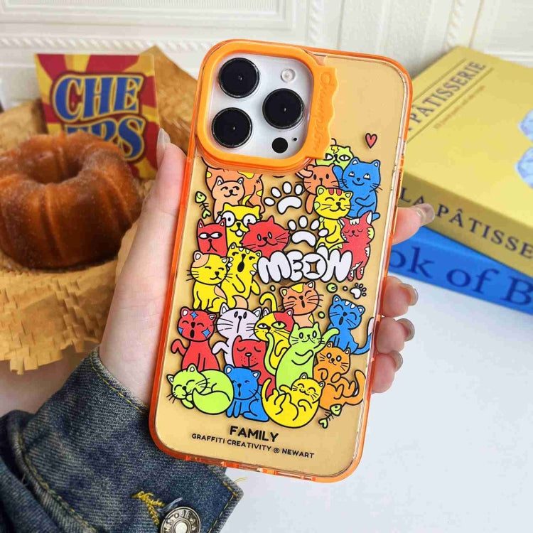 For iPhone 15 Pro Colorful Wave Circle Creative Pattern Phone Case(Orange Animals) - HoMEdemic™ 