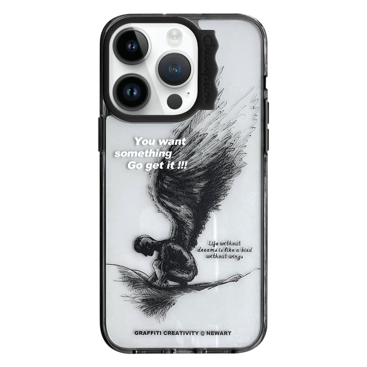 For iPhone 15 Pro Colorful Wave Circle Creative Pattern Phone Case(Sketch Wings) - HoMEdemic™ 