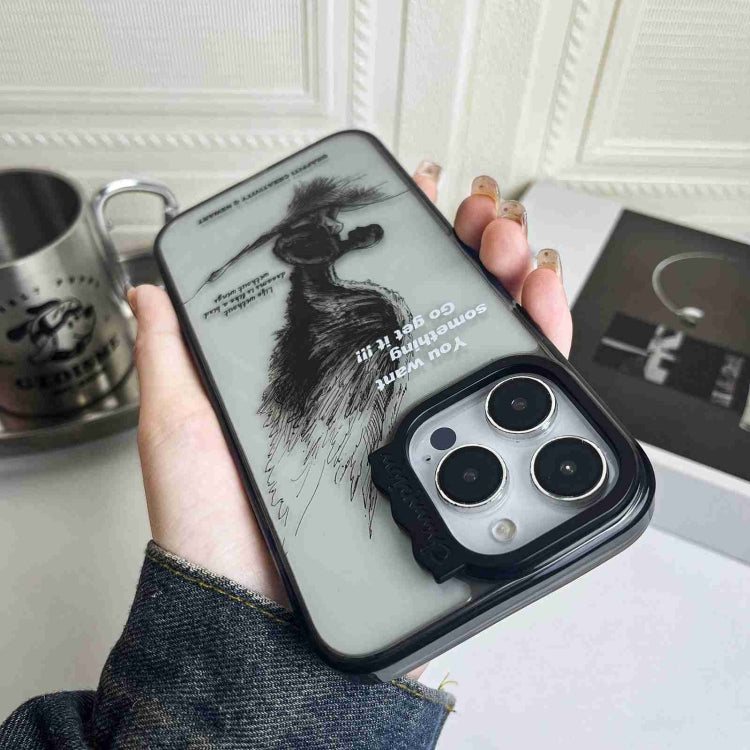 For iPhone 15 Pro Colorful Wave Circle Creative Pattern Phone Case(Sketch Wings) - HoMEdemic™ 