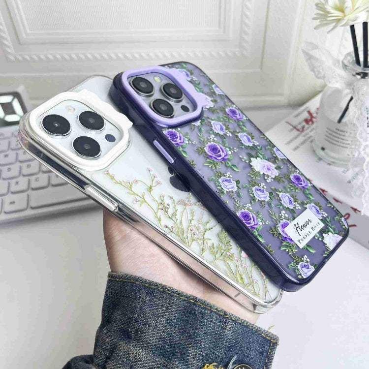 For iPhone 15 Pro Colorful Wave Circle Creative Pattern Phone Case(White Flower) - HoMEdemic™ 