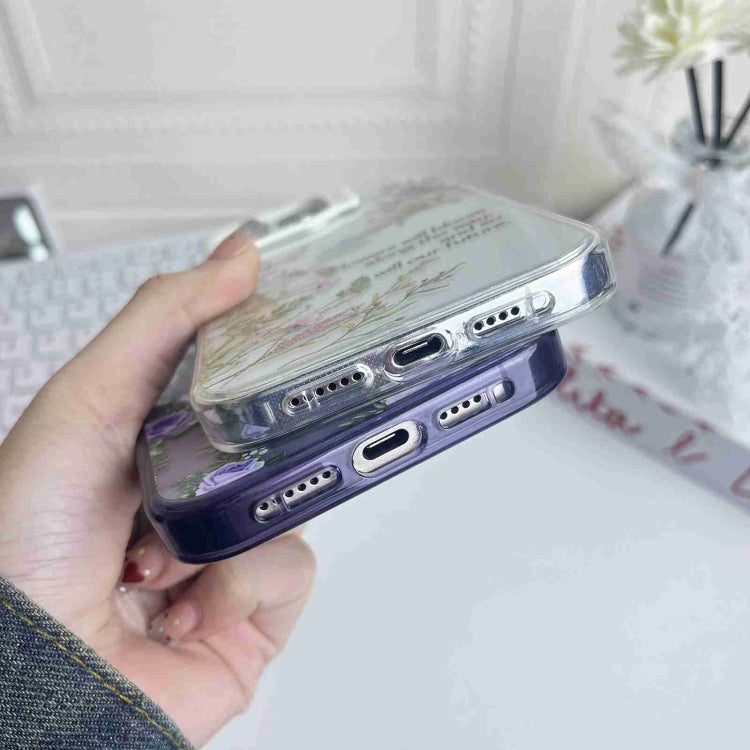 For iPhone 15 Pro Colorful Wave Circle Creative Pattern Phone Case(White Flower) - HoMEdemic™ 