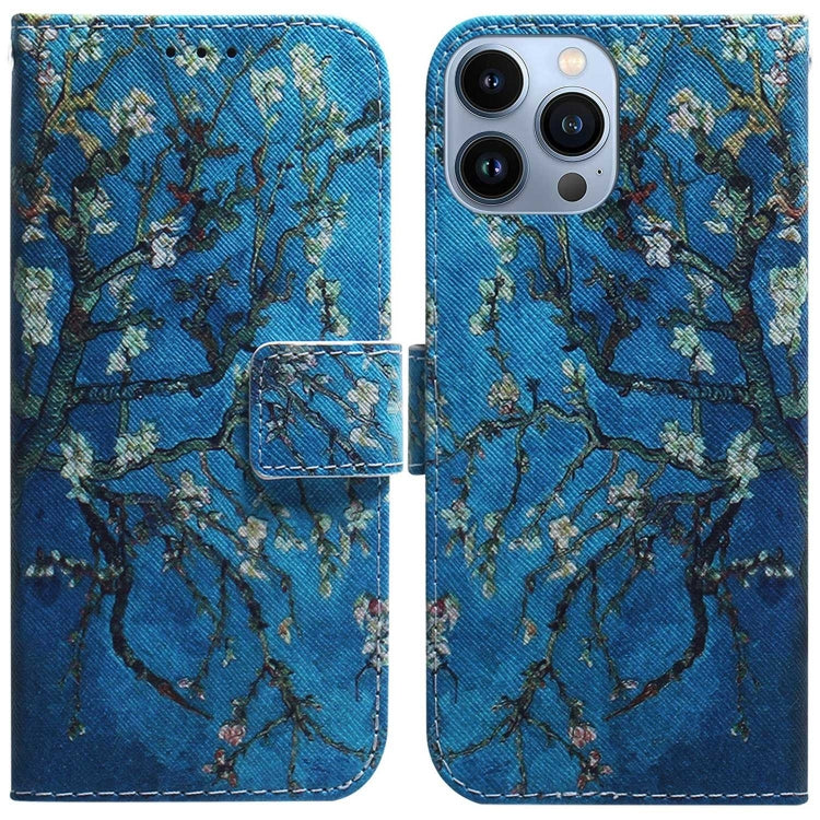 For iPhone 15 Pro Coloured Drawing Flip Leather Phone Case(Apricot) - HoMEdemic™ 