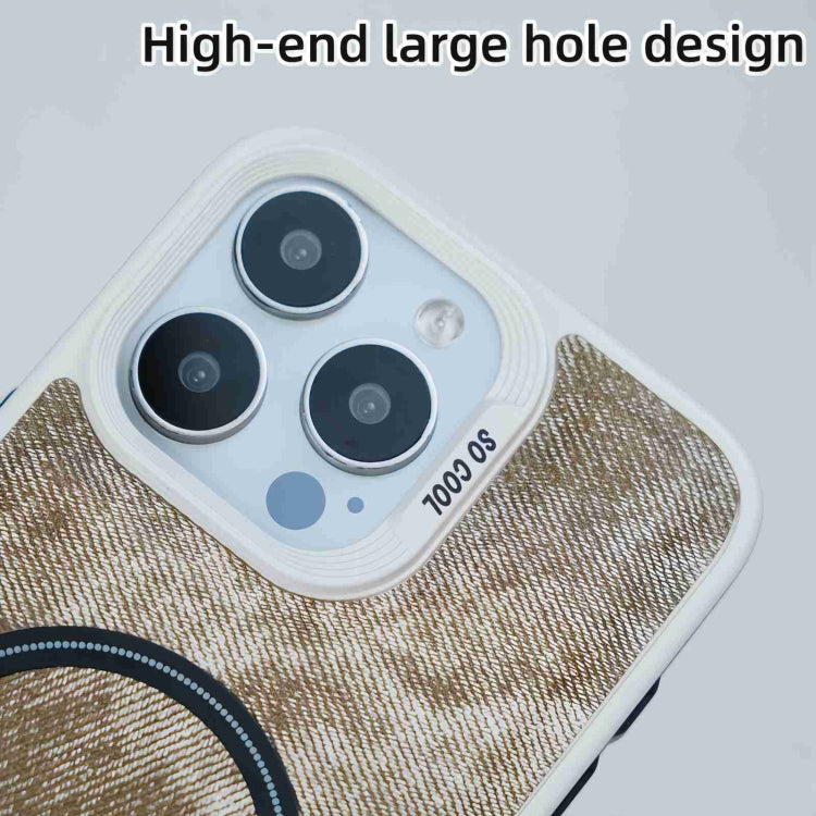 For iPhone 15 Pro Contrast Color Denim MagSafe Magnetic Phone Case(Grey) - HoMEdemic™ 