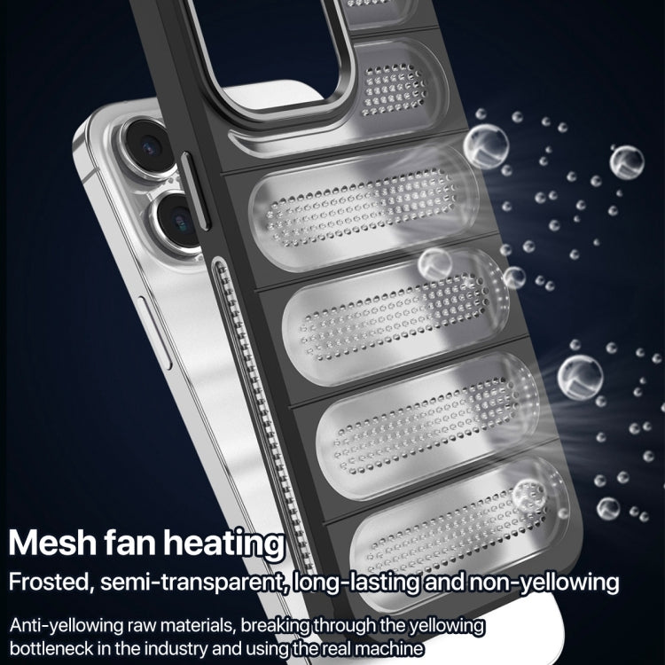 For iPhone 15 Pro Cooling Armor Translucent Mesh Breathable Phone Case(Black) - HoMEdemic™ 