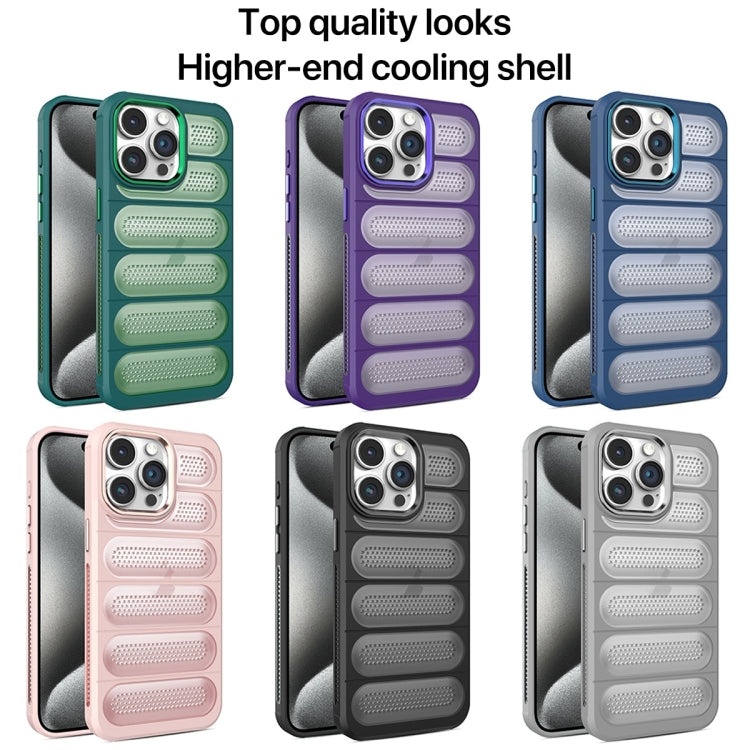 For iPhone 15 Pro Cooling Armor Translucent Mesh Breathable Phone Case(Grey) - HoMEdemic™ 