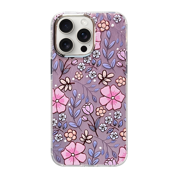 For iPhone 15 Pro Cooling Flash Feather TPU + PC Phone Case(Flowery Field) - HoMEdemic™ 