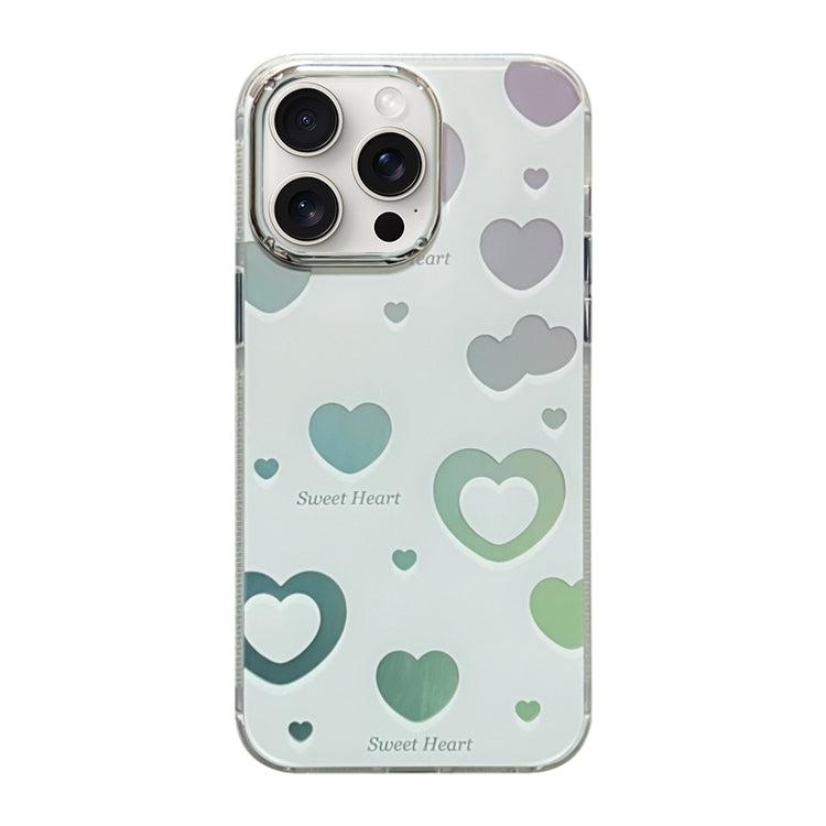 For iPhone 15 Pro Cooling Flash Feather TPU + PC Phone Case(Love Heart) - HoMEdemic™ 