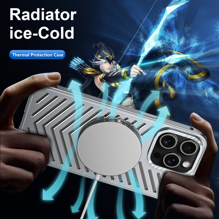 For iPhone 15 Pro Cooling MagSafe Magnetic Metal Phone Case(Grey) - HoMEdemic™ 