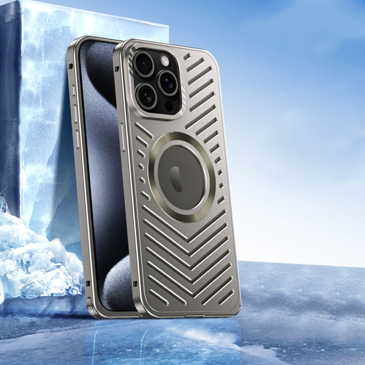 For iPhone 15 Pro Cooling MagSafe Magnetic Metal Phone Case(Titanium) - HoMEdemic™ 