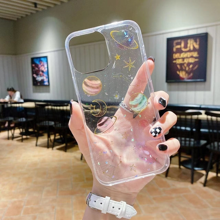 For iPhone 15 Pro Cosmic Star Glitter Epoxy TPU Phone Case(Transparent) - HoMEdemic™ 