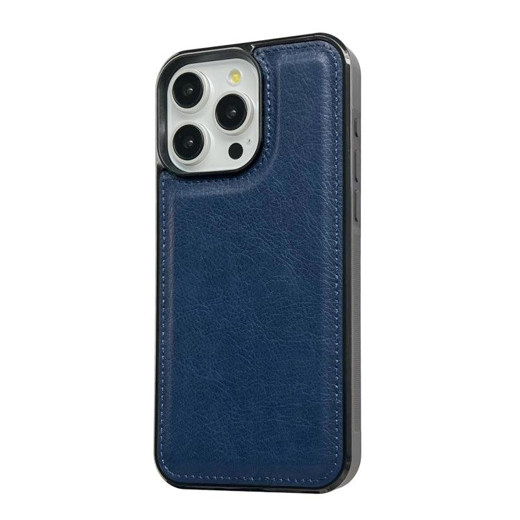 For iPhone 15 Pro Cowhide Texture Back Cover Phone Case(Royal Blue) - HoMEdemic™ 