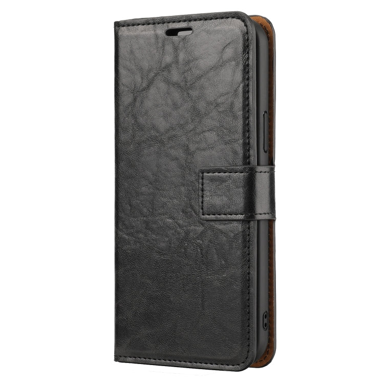 For iPhone 15 Pro Crazy Horse Texture Detachable Horizontal Flip PU Case(Black) - HoMEdemic™ 