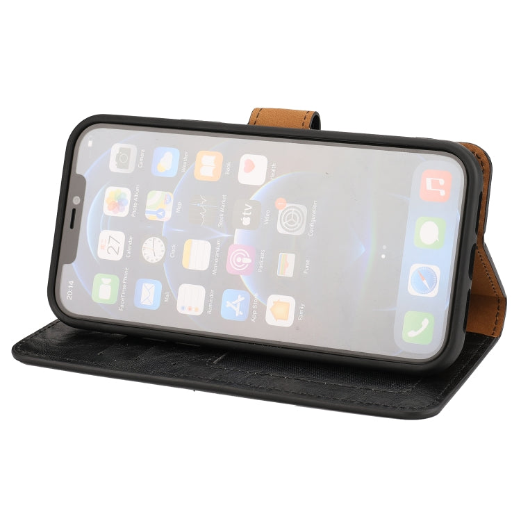 For iPhone 15 Pro Crazy Horse Texture Detachable Horizontal Flip PU Case(Black) - HoMEdemic™ 