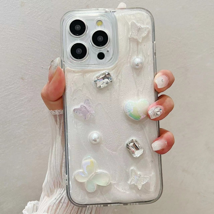 For iPhone 15 Pro Cream Gum Decoden TPU Phone Case(Butterfly) - HoMEdemic™ 