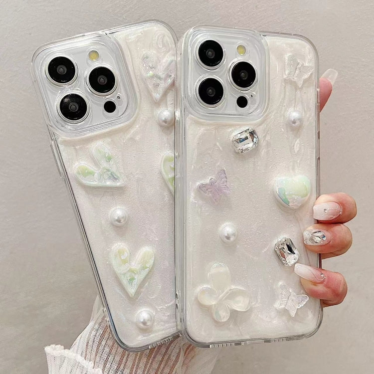 For iPhone 15 Pro Cream Gum Decoden TPU Phone Case(Butterfly) - HoMEdemic™ 