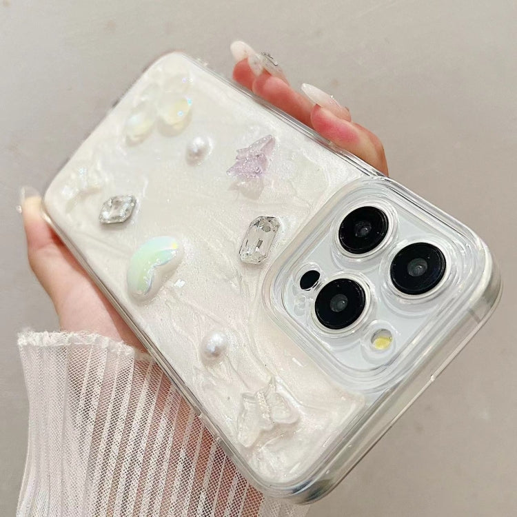 For iPhone 15 Pro Cream Gum Decoden TPU Phone Case(Pearl) - HoMEdemic™ 