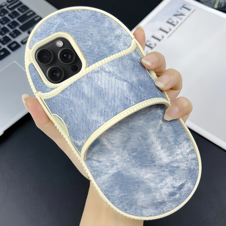 For iPhone 15 Pro Creative Denim Slipper Design TPU Phone Case(Blue) - HoMEdemic™ 