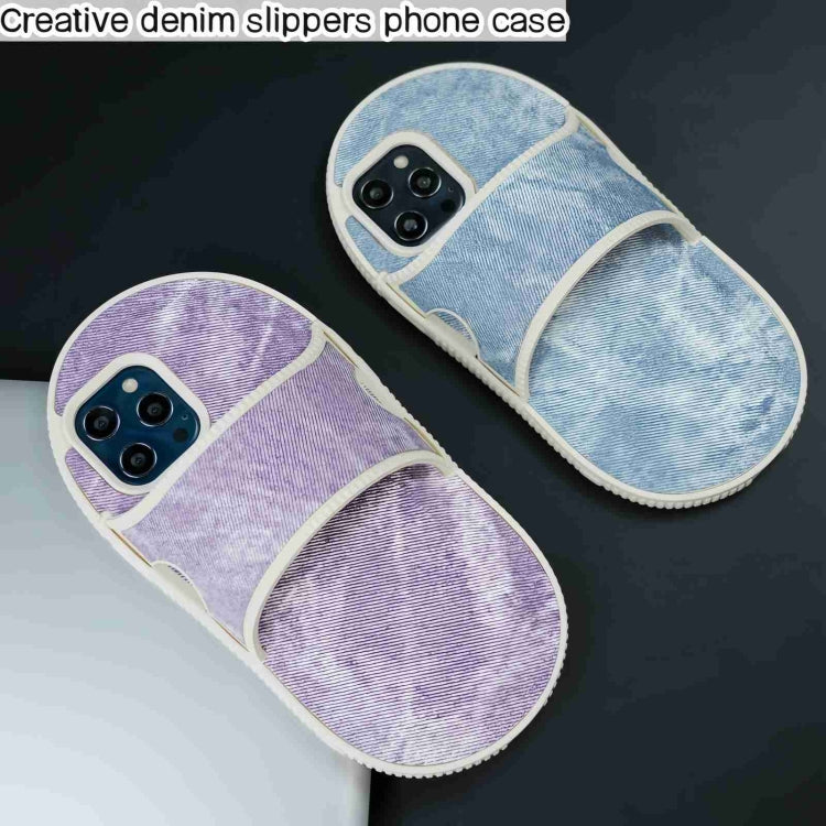 For iPhone 15 Pro Creative Denim Slipper Design TPU Phone Case(Blue) - HoMEdemic™ 