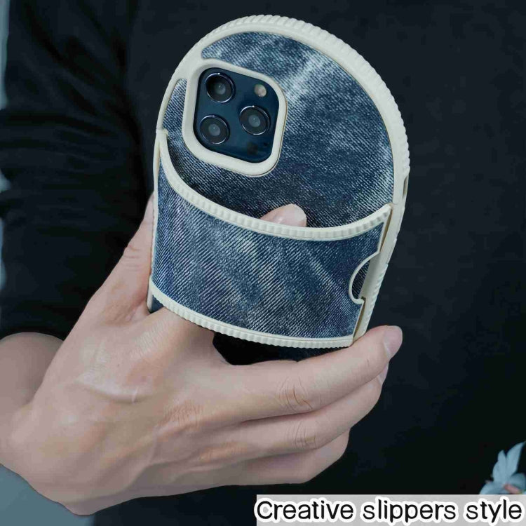 For iPhone 15 Pro Creative Denim Slipper Design TPU Phone Case(Blue) - HoMEdemic™ 