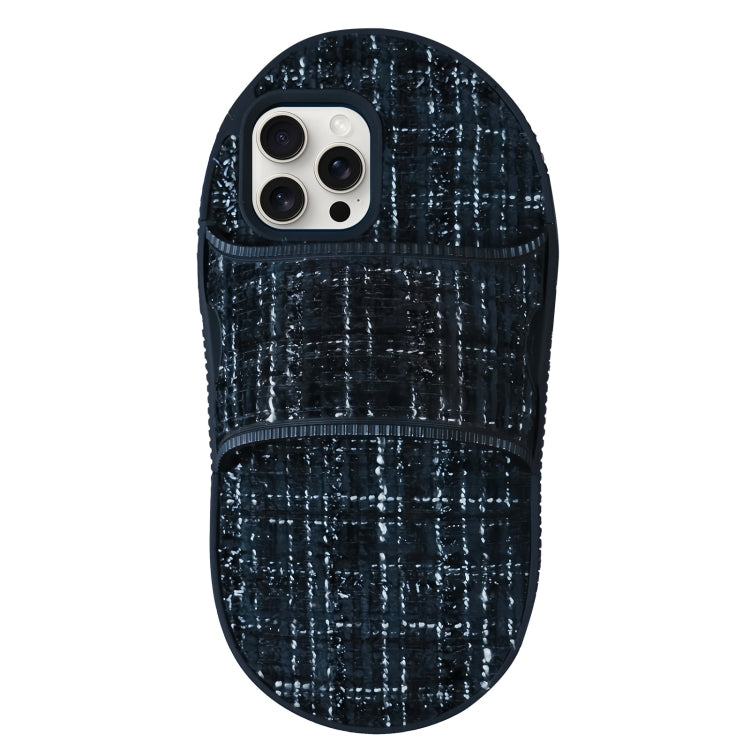 For iPhone 15 Pro Creative Flannel Slipper Design TPU Phone Case(Black) - HoMEdemic™ 