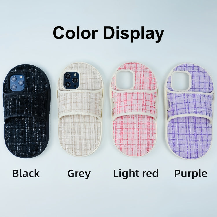 For iPhone 15 Pro Creative Flannel Slipper Design TPU Phone Case(Black) - HoMEdemic™ 