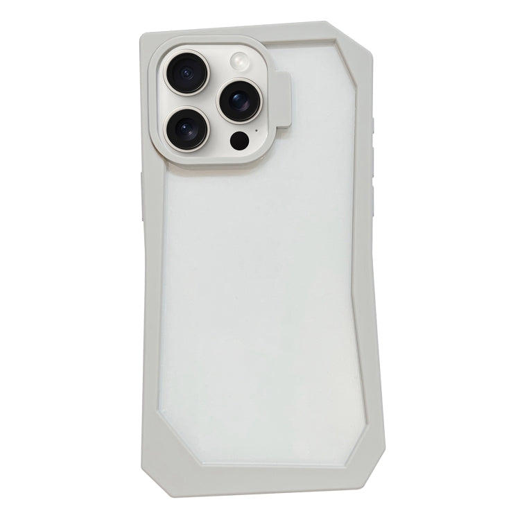 For iPhone 15 Pro Creative Irregular Frame Shockproof Phone Case(White) - HoMEdemic™ 