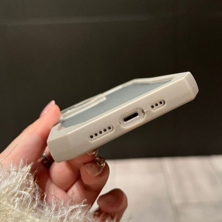 For iPhone 15 Pro Creative Irregular Frame Shockproof Phone Case(White) - HoMEdemic™ 