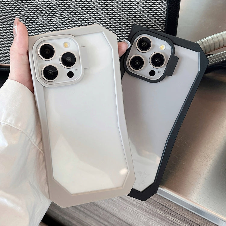 For iPhone 15 Pro Creative Irregular Frame Shockproof Phone Case(White) - HoMEdemic™ 