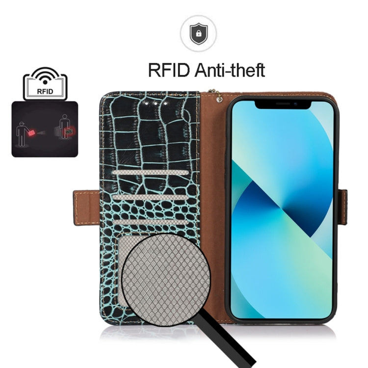 For iPhone 15 Pro Crocodile Top Layer Cowhide Leather Phone Case(Green) - HoMEdemic™ 
