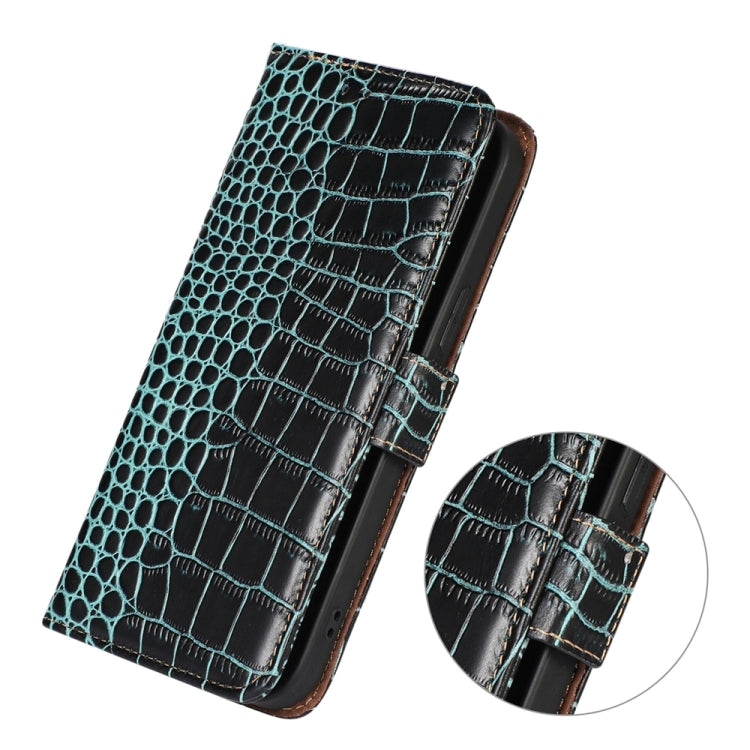 For iPhone 15 Pro Crocodile Top Layer Cowhide Leather Phone Case(Green) - HoMEdemic™ 