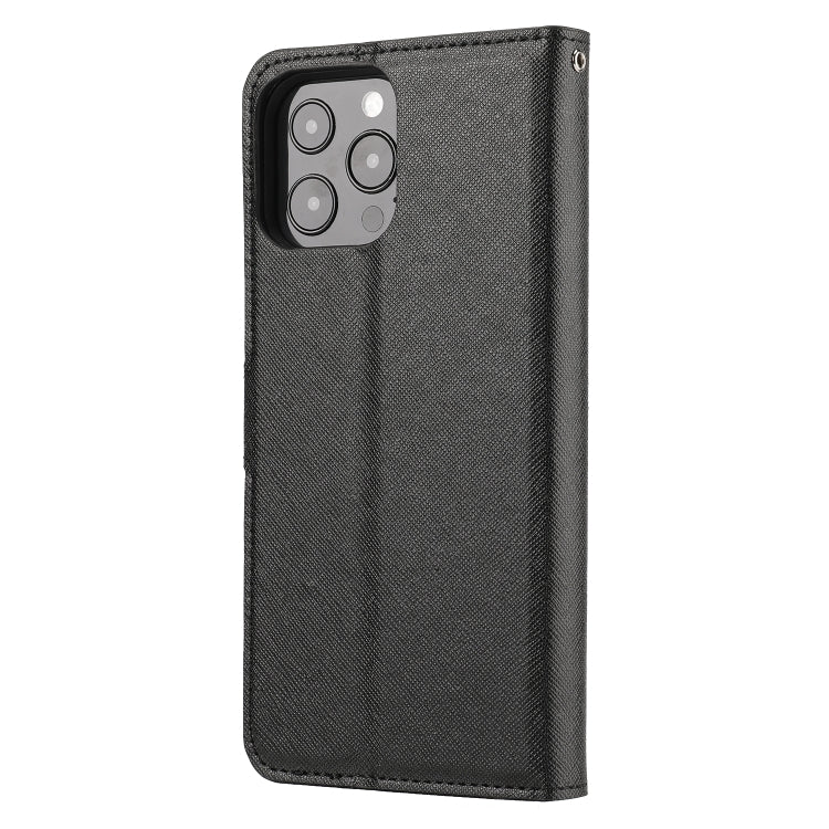 For iPhone 15 Pro Cross Texture Detachable Horizontal Flip PU Leather Case(Black) - HoMEdemic™ 