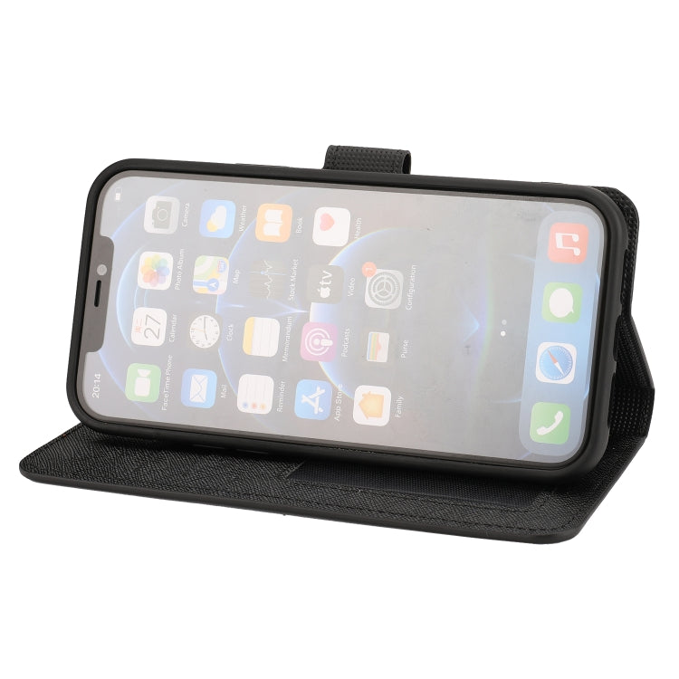For iPhone 15 Pro Cross Texture Detachable Horizontal Flip PU Leather Case(Black) - HoMEdemic™ 