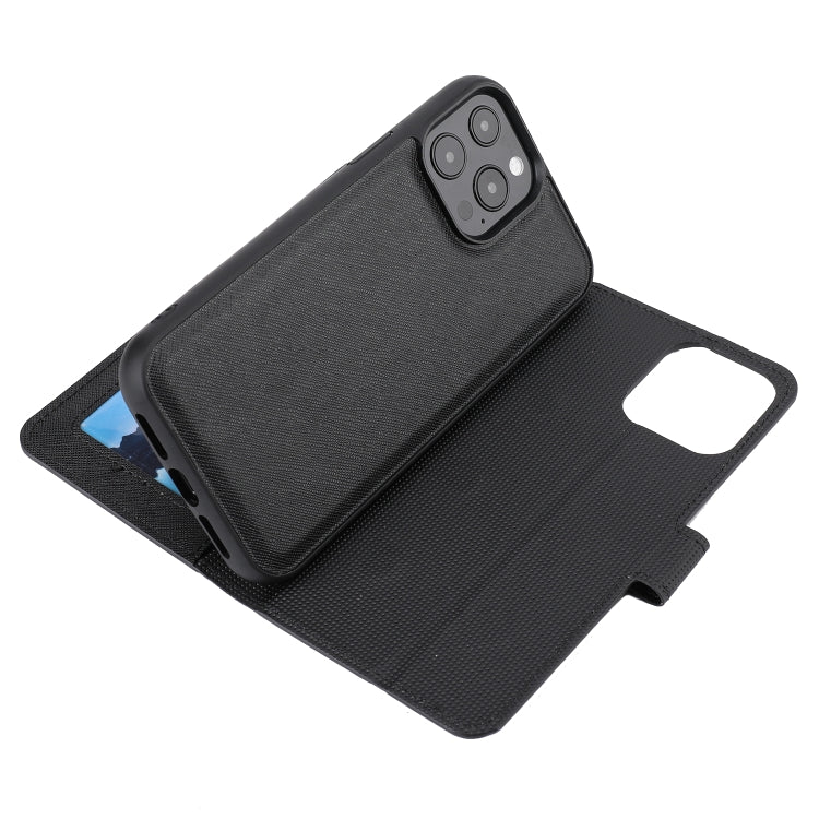 For iPhone 15 Pro Cross Texture Detachable Horizontal Flip PU Leather Case(Black) - HoMEdemic™ 