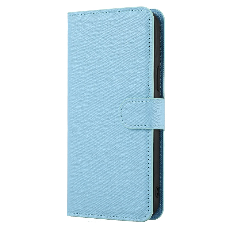 For iPhone 15 Pro Cross Texture Detachable Horizontal Flip PU Leather Case(Blue) - HoMEdemic™ 