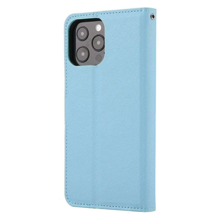 For iPhone 15 Pro Cross Texture Detachable Horizontal Flip PU Leather Case(Blue) - HoMEdemic™ 