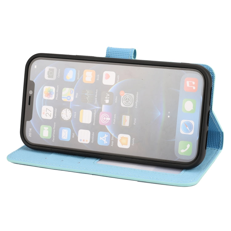 For iPhone 15 Pro Cross Texture Detachable Horizontal Flip PU Leather Case(Blue) - HoMEdemic™ 