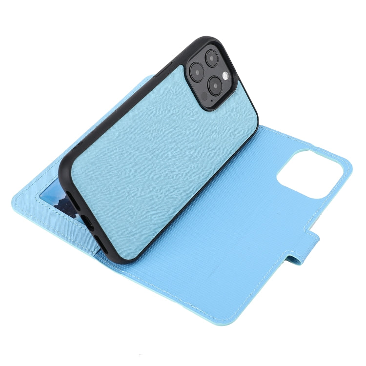 For iPhone 15 Pro Cross Texture Detachable Horizontal Flip PU Leather Case(Blue) - HoMEdemic™ 