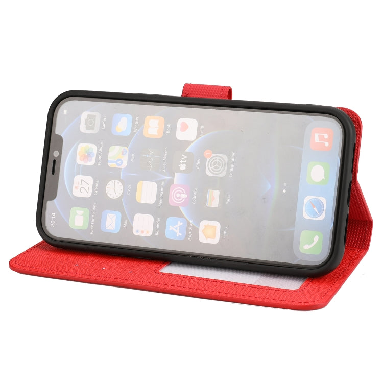 For iPhone 15 Pro Cross Texture Detachable Horizontal Flip PU Leather Case(Red) - HoMEdemic™ 