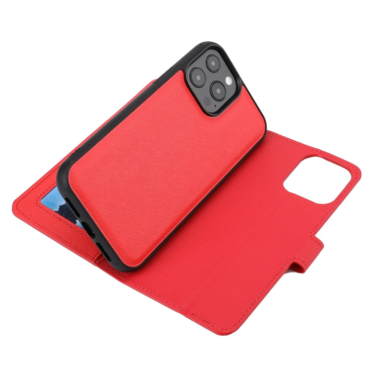 For iPhone 15 Pro Cross Texture Detachable Horizontal Flip PU Leather Case(Red) - HoMEdemic™ 