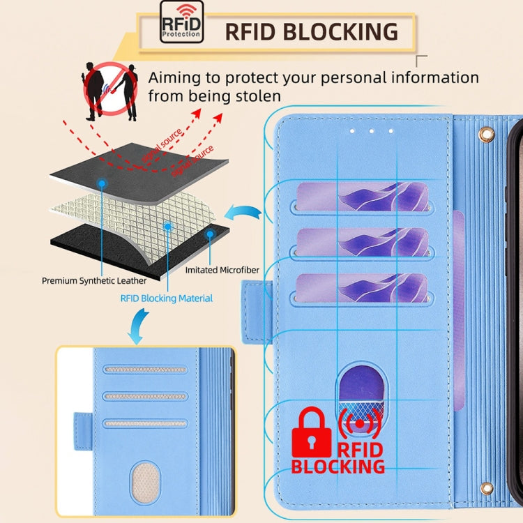 For iPhone 15 Pro Crossbody Chain Leather Phone Case(Blue) - HoMEdemic™ 