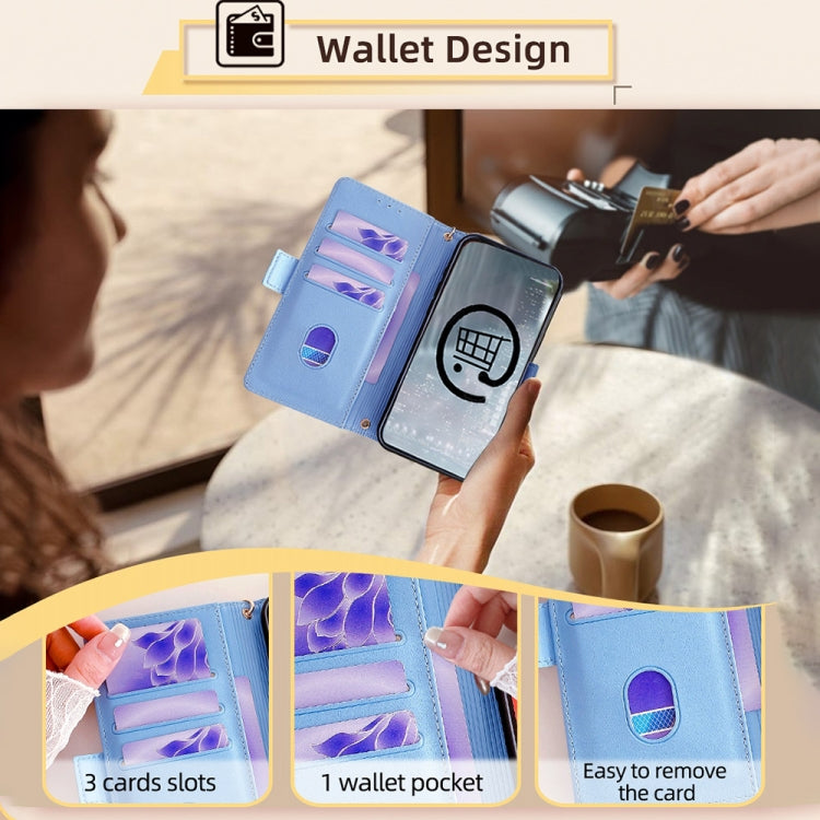 For iPhone 15 Pro Crossbody Chain Leather Phone Case(Blue) - HoMEdemic™ 