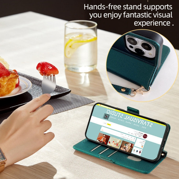 For iPhone 15 Pro Crossbody Chain Leather Phone Case(Green) - HoMEdemic™ 