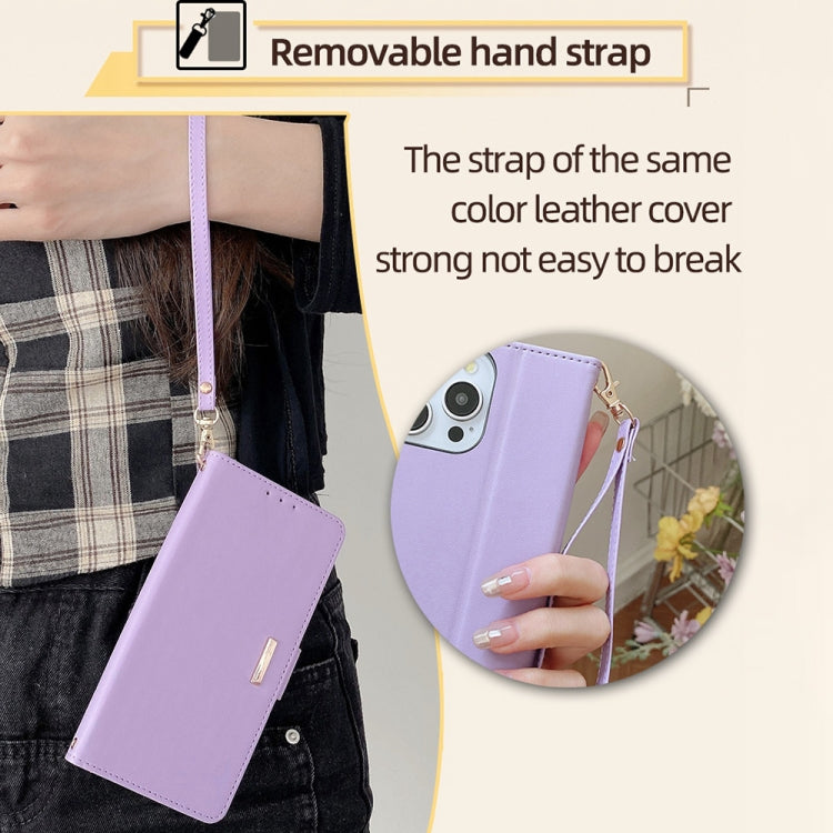 For iPhone 15 Pro Crossbody Chain Leather Phone Case(Purple) - HoMEdemic™ 