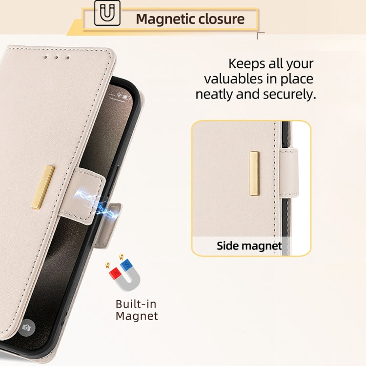 For iPhone 15 Pro Crossbody Chain Leather Phone Case(White) - HoMEdemic™ 