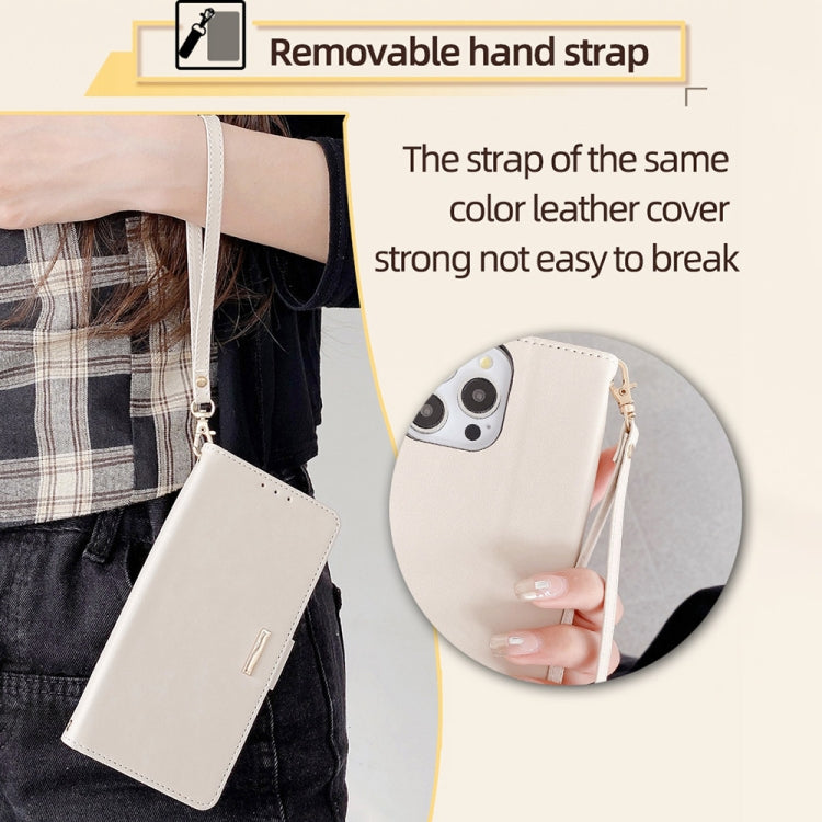 For iPhone 15 Pro Crossbody Chain Leather Phone Case(White) - HoMEdemic™ 