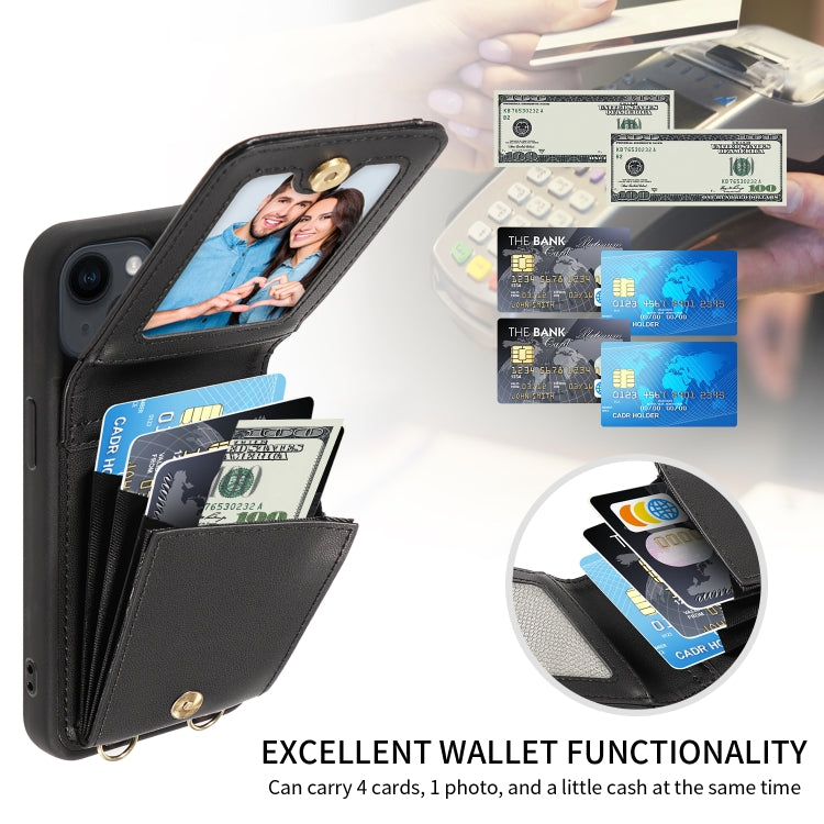 For iPhone 15 Pro Crossbody Lanyard Zipper Wallet Leather Phone Case(Black) - HoMEdemic™ 