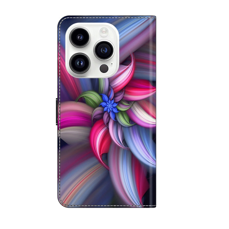 For iPhone 15 Pro Crystal 3D Shockproof Protective Leather Phone Case(Colorful Flower) - HoMEdemic™ 