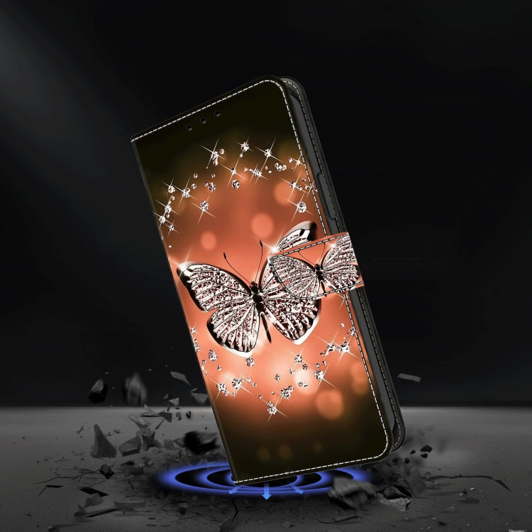 For iPhone 15 Pro Crystal 3D Shockproof Protective Leather Phone Case(Crystal Butterfly) - HoMEdemic™ 